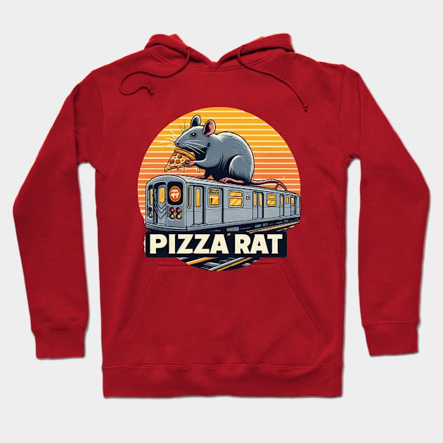 Pizza Rat New York Subway NYC Subway Train Hoodie by Nysa Design